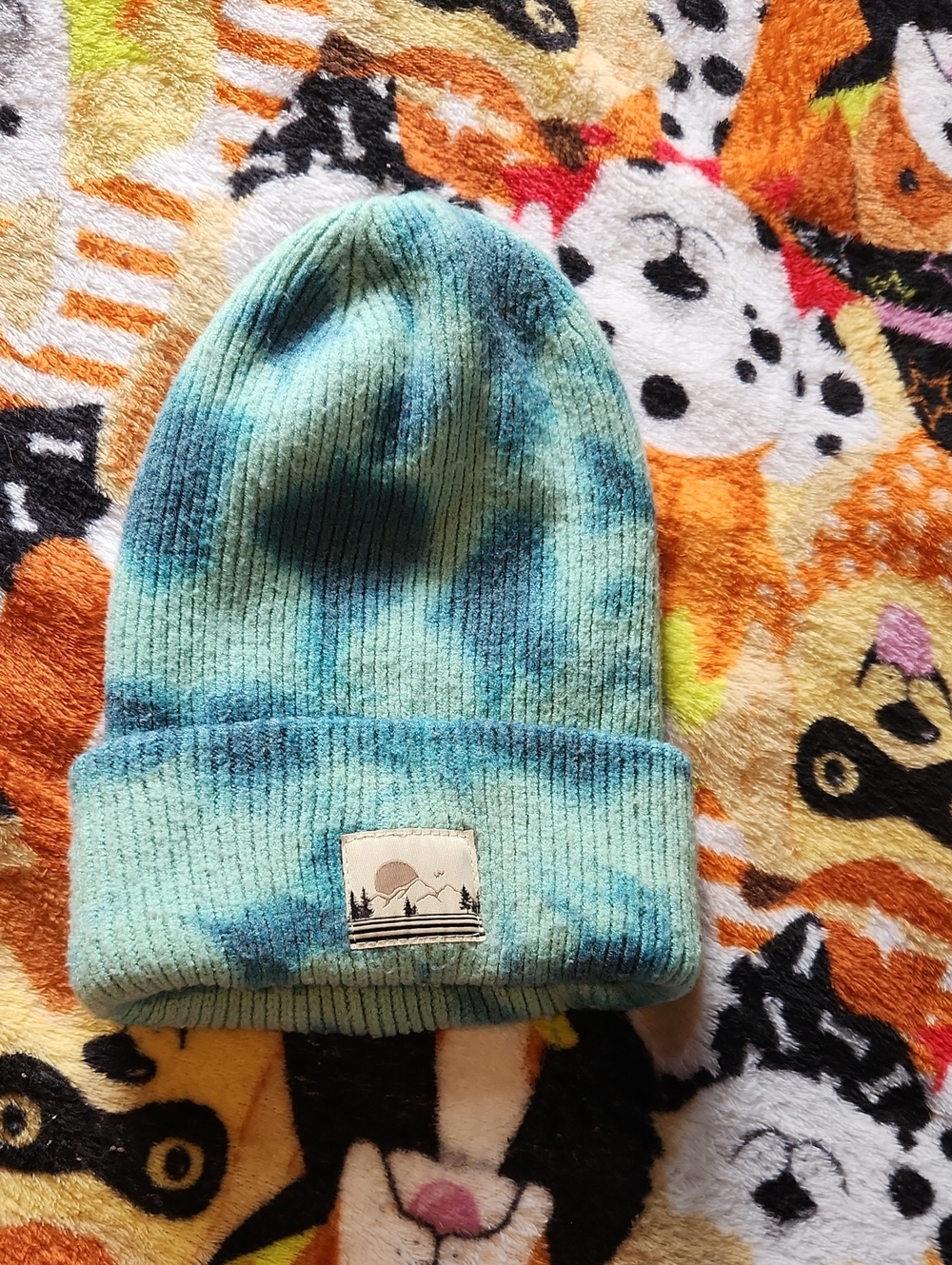 No Boundaries Tie-Dye Aqua Beanie Hat - Outdoor Patch